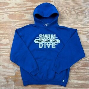 royal blue russell‎ athletic washburn rural swim dive graphic hoodie